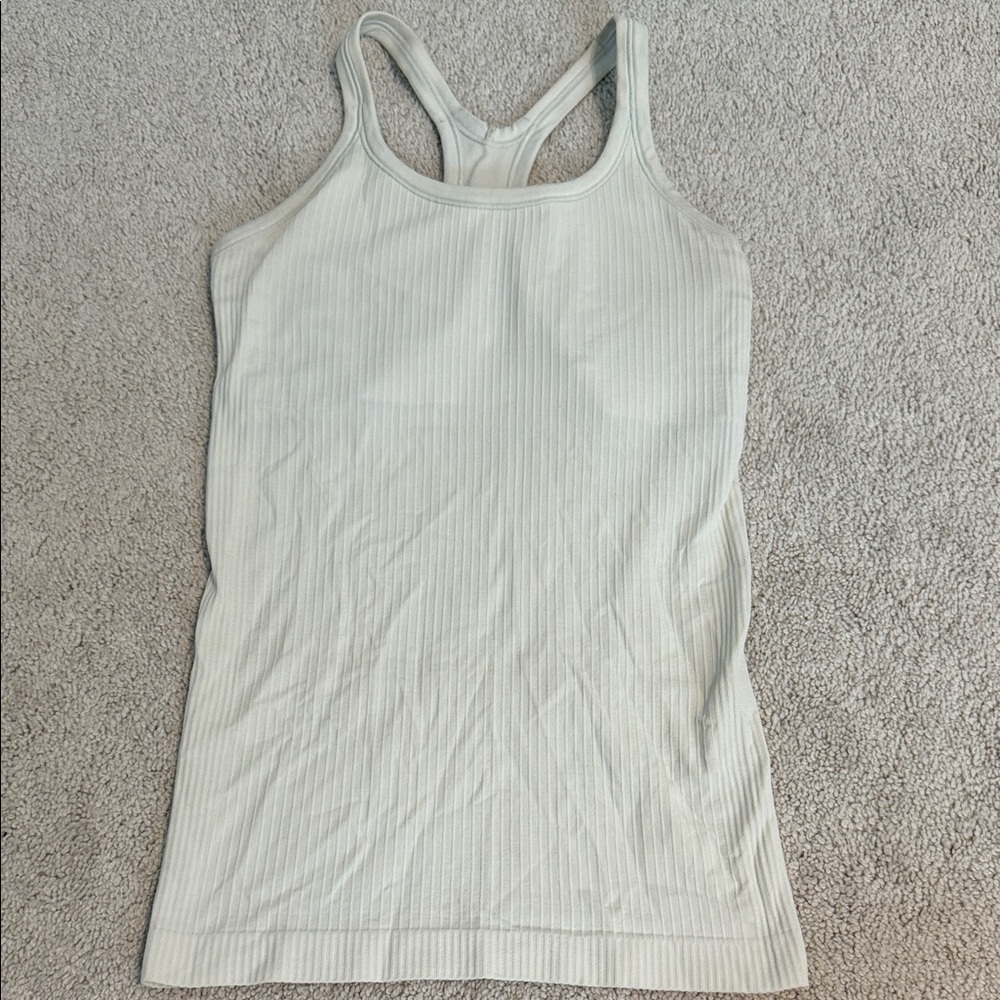 EBB TO STREET Cream Ribbed Tank Top LULULEMON